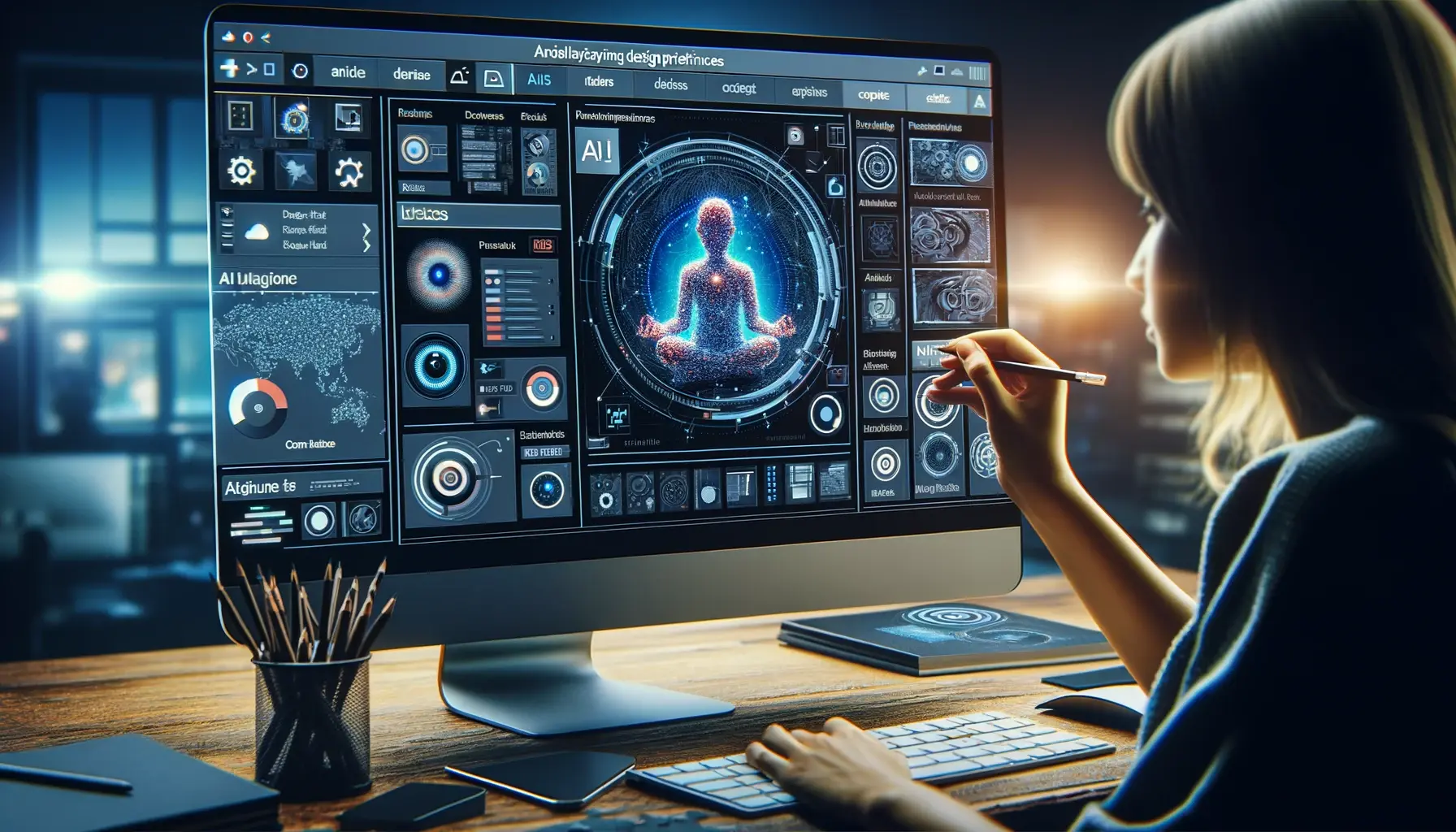 designer using ai technology to design