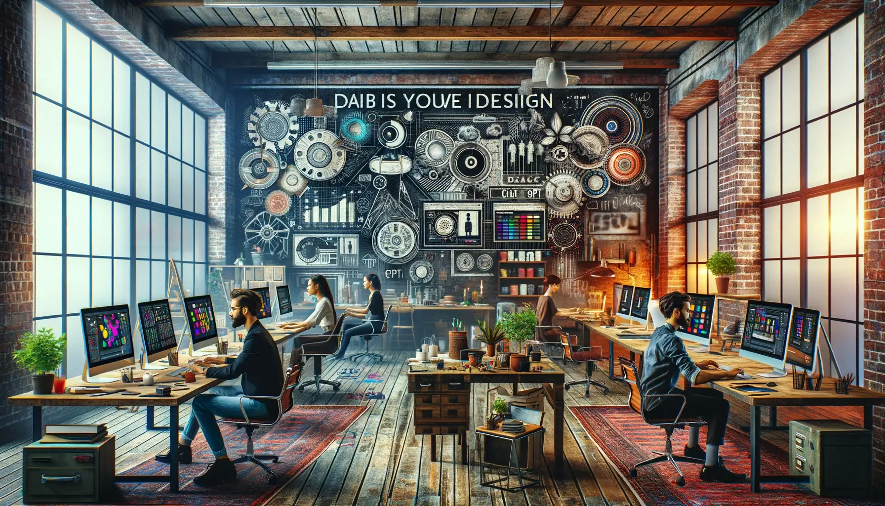 hipster style graphic design studio